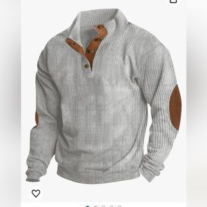 New in Bag Tiaford Waffle Sweatshirt with Patched Elbows